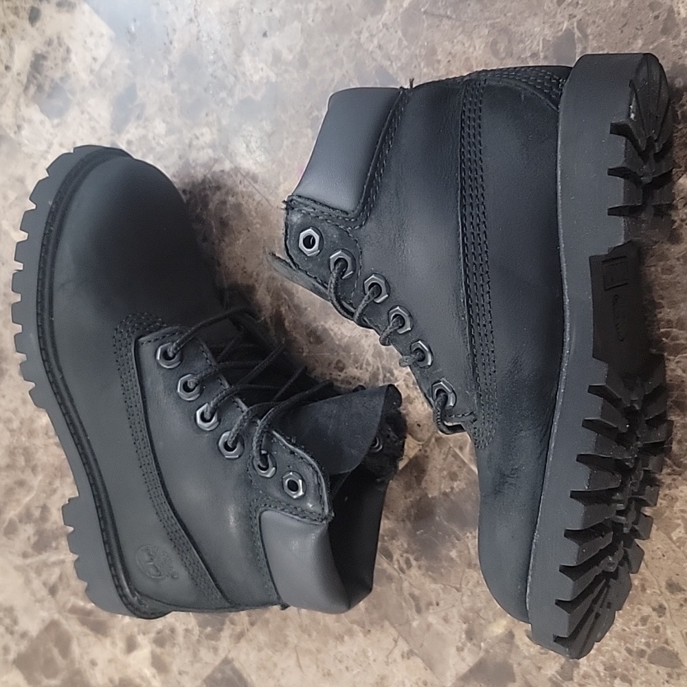 Timberland Kid's TD Premium 6-Inch Waterproof Boots Shoes - black Nubuck Sz. 10 - Picture 10 of 11
